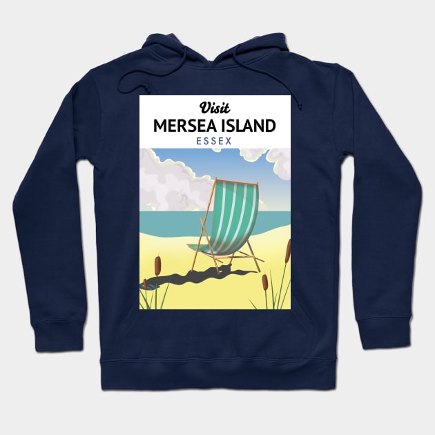 Mersia Island Essex Seaside travel poster Hoodie by nickemporium1